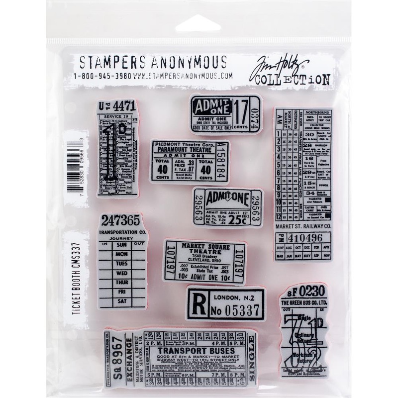 Tim Holtz Cling Stamps 7X8.5 Ticket Booth