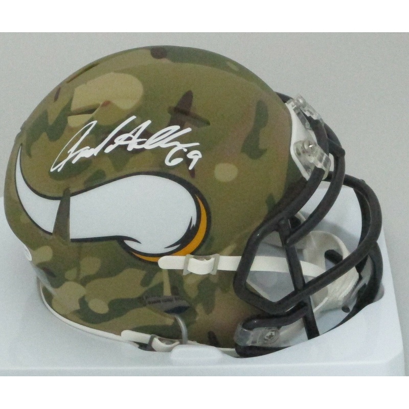 Vikings JARED ALLEN Signed Riddell Speed CAMO Speed Mini Helmet AUTO BCA
