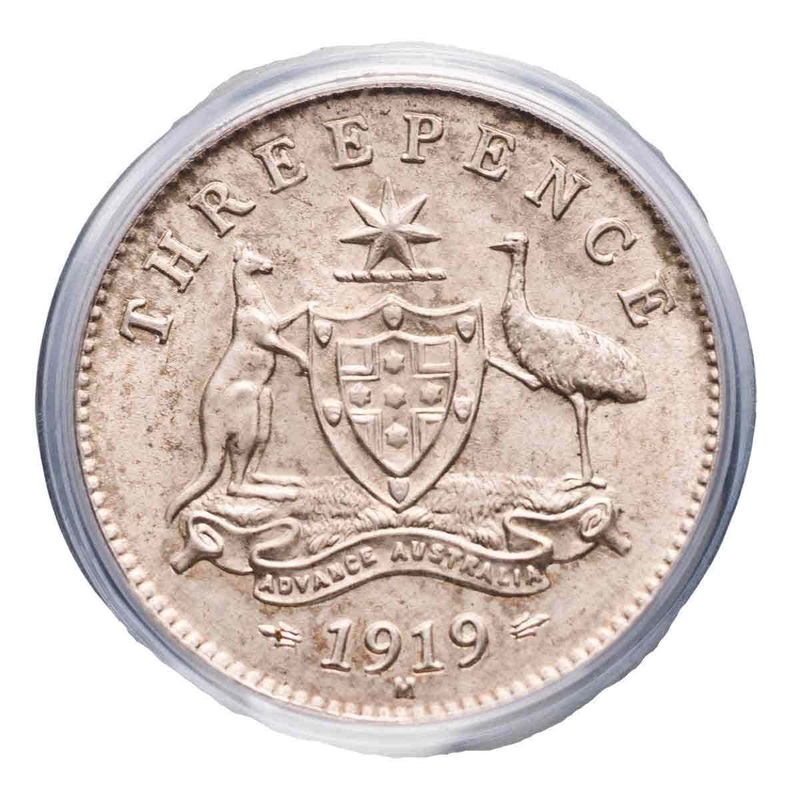 1919 Threepence PCGS MS64+ (Gem Uncirculated)