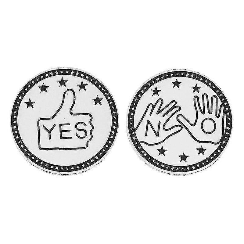 2pcs Delicate Yes Or No Coin Decor Game Challenge Coin Metal Decision Coin