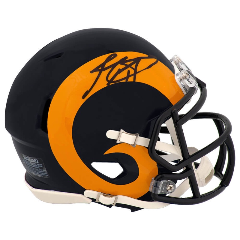 Jim Everett Signed Los Angeles Rams Throwback Riddell Speed Mini Helmet (SS COA)