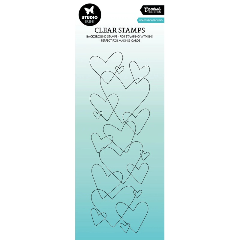 Studio Light Clear Stamp Heart Background Essentials 68x204x3mm 1 PC nr.372