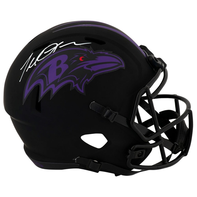 Terrell Suggs Signed Ravens SALUTE Riddell Full Size Replica Helmet – (SS COA)