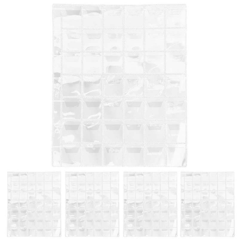 Transparent Coin Collection Holder for Storage with Envelope Flap and Premium Plastic Material 5 Pockets