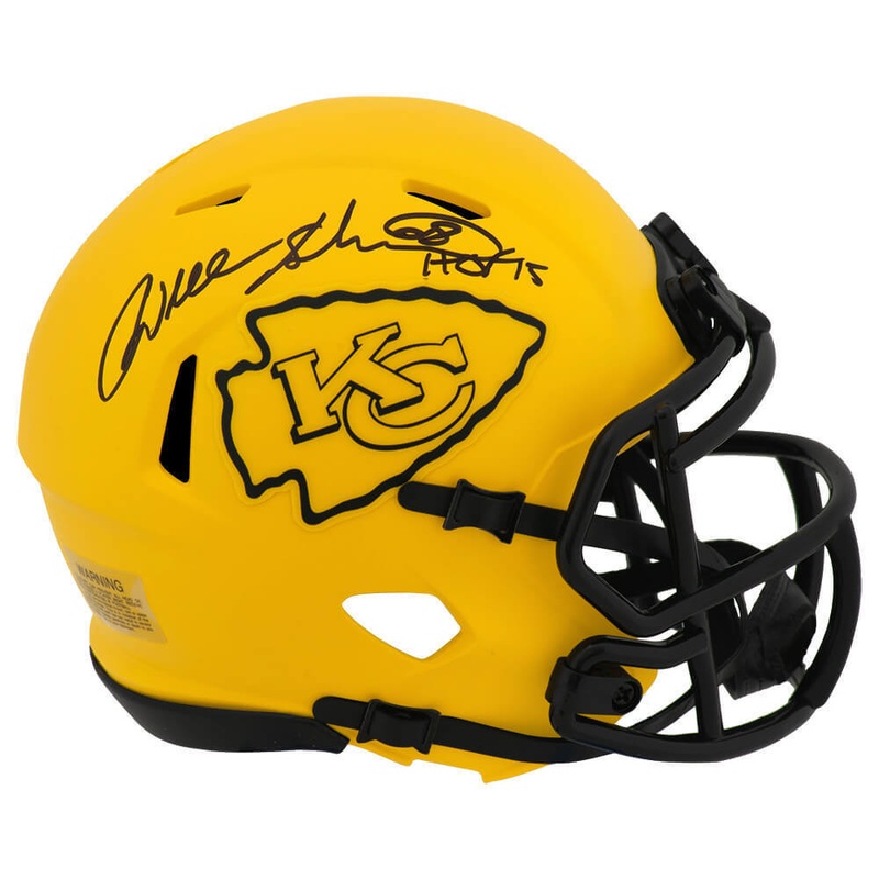 Will Shields Signed Chiefs RAVE Riddell Mini Helmet w/HOF’15 – (SCHWARTZ COA)