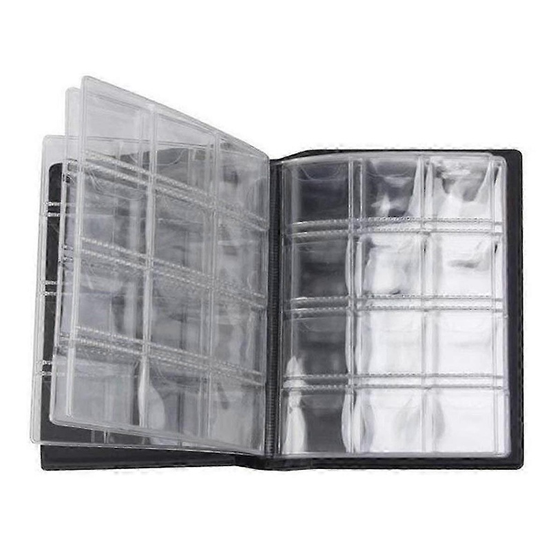 10-Page 120-Pocket Black Coin Collection Album – Commemorative Penny & Token Storage Book