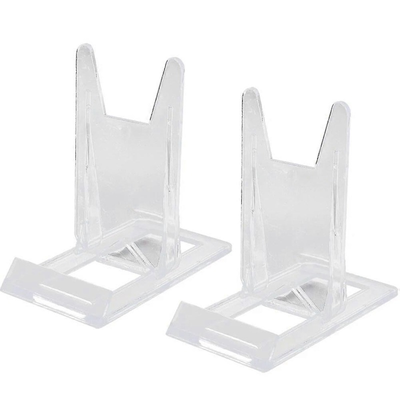 2pcs Clear Acrylic Plaque Display Stand Adjustable Bracket Holder For Plate Photo Frames Phone Business Card Holders