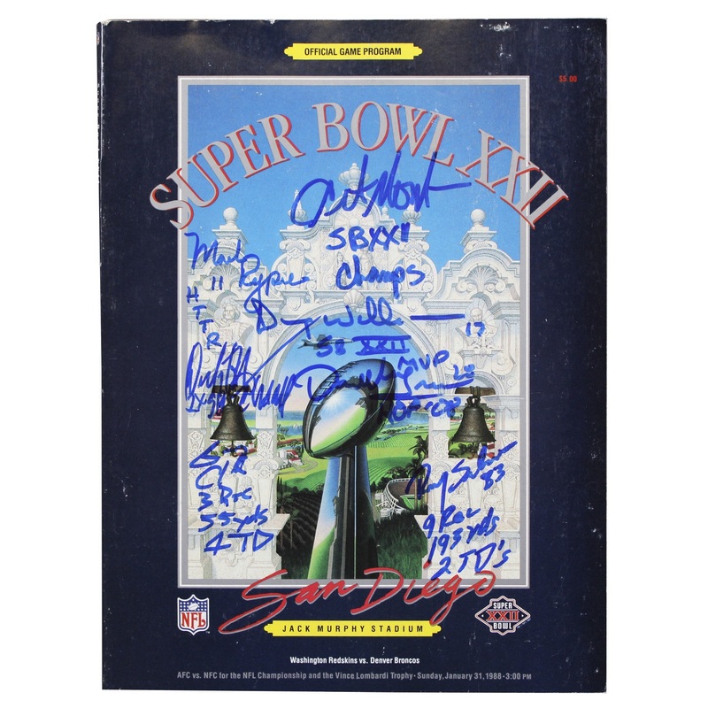 (7) Williams, Monk, Clark, Green +3 Signed Official SB XXII Program BAS Witness