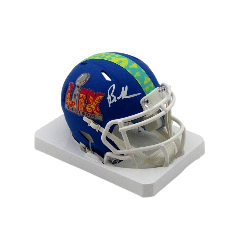 Brandon Graham Signed/Auto Blue Super Bowl LIX Mini Helmet Eagles BAS 192751