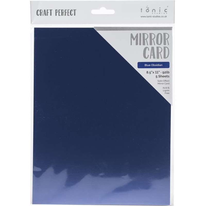 Craft Perfect Satin Mirror Card – 8.5×11 5/pkg Blue Obsidian