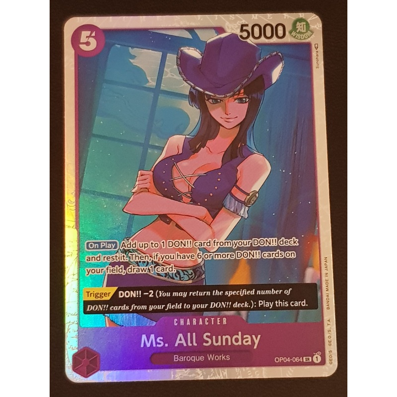 One Piece Card Game OP-04 Kingdoms of Intrigue Ms. All Sunday #OP04-064 SR Foil Trading Card