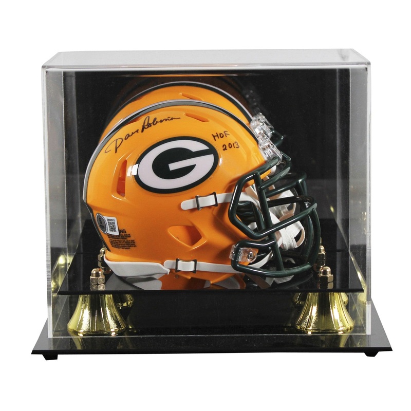 Packers Dave Robinson HOF 2013 Signed Speed Mini Helmet W/ Case BAS Witnessed