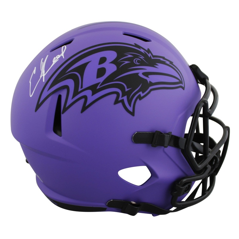 Ravens Ed Reed Authentic Signed Rave Full Size Speed Rep Helmet BAS Witnessed