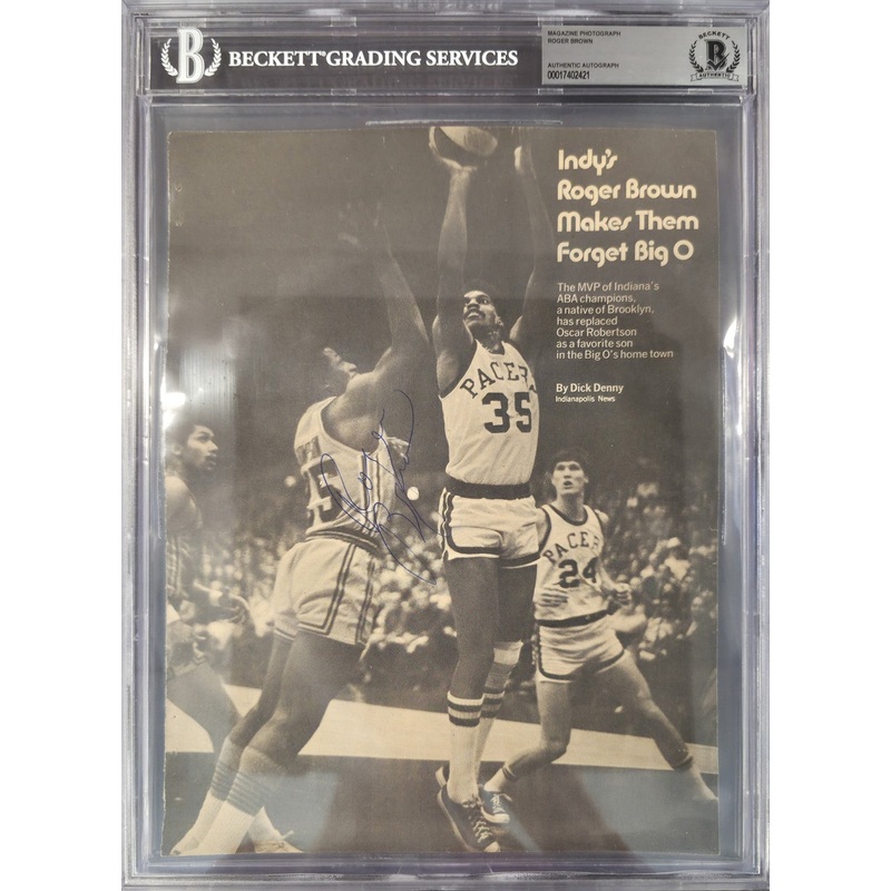 Roger Brown Autographed Signed 8×11 Magazine Page Photo Pacers Beckett #17402421