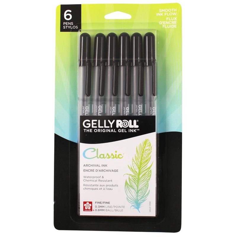 Sakura Gelly Roll Fine Point Pens 6/Pkg Black