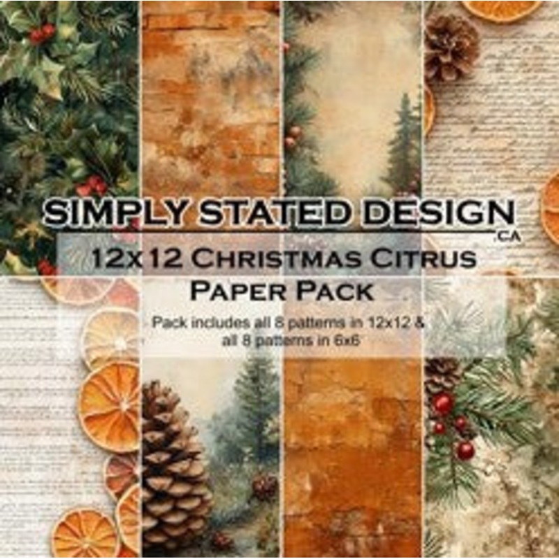 Simply Stated – Christmas Citrus 12×12 Paper Pack