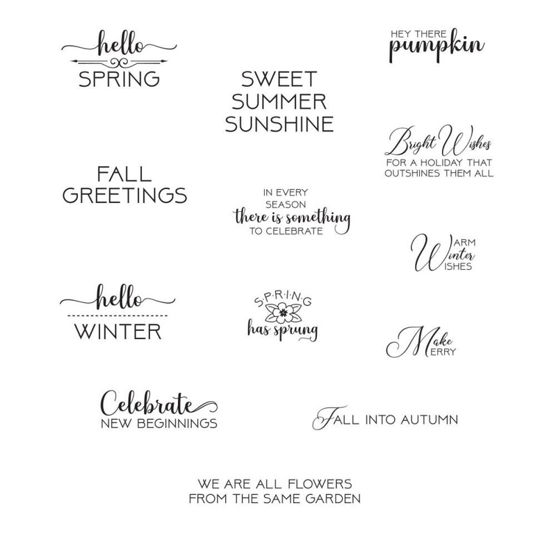 Spellbinders Clear Acrylic Stamps By Becca Feeken Seasonal Motif Sentiments