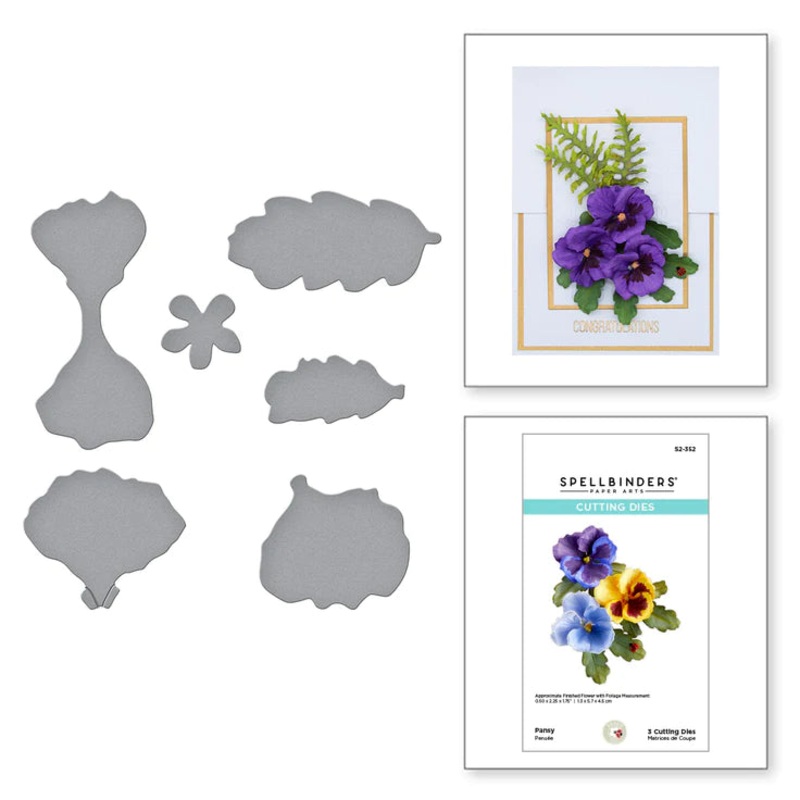 Spellbinders PANSY ETCHED DIES FROM THE PAINTERS GARDEN COLLECTION BY SUSAN TIERNEY-COCKBURN