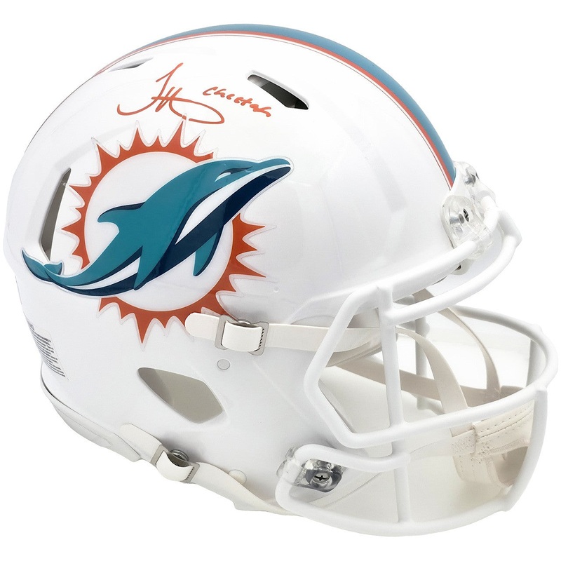 TYREEK HILL AUTOGRAPHED DOLPHINS FULL SIZE AUTHENTIC HELMET CHEETAH BECKETT
