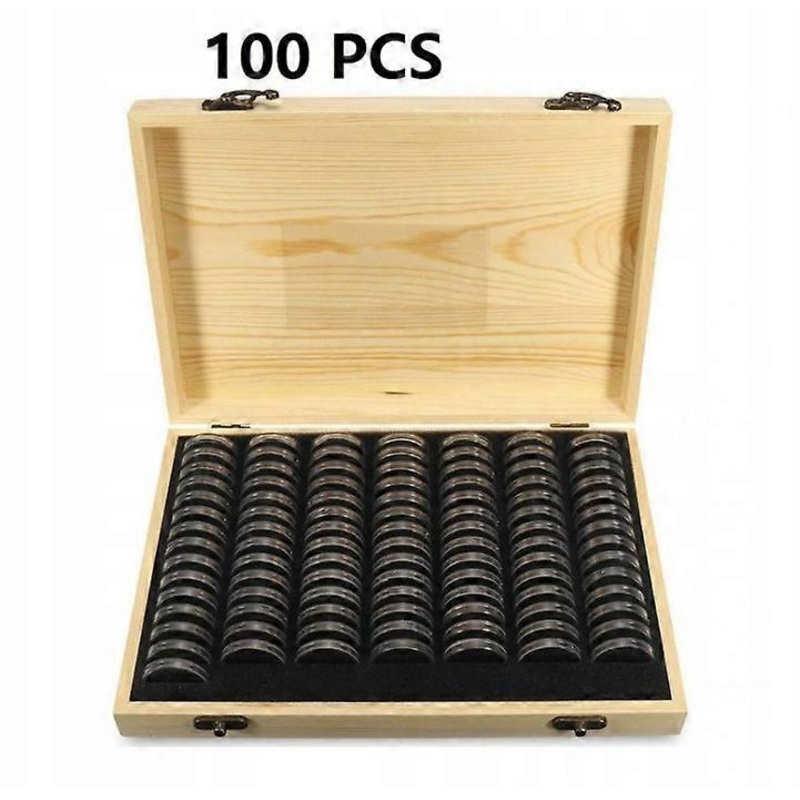 Wooden Case For The Coin Collection 100 Coins