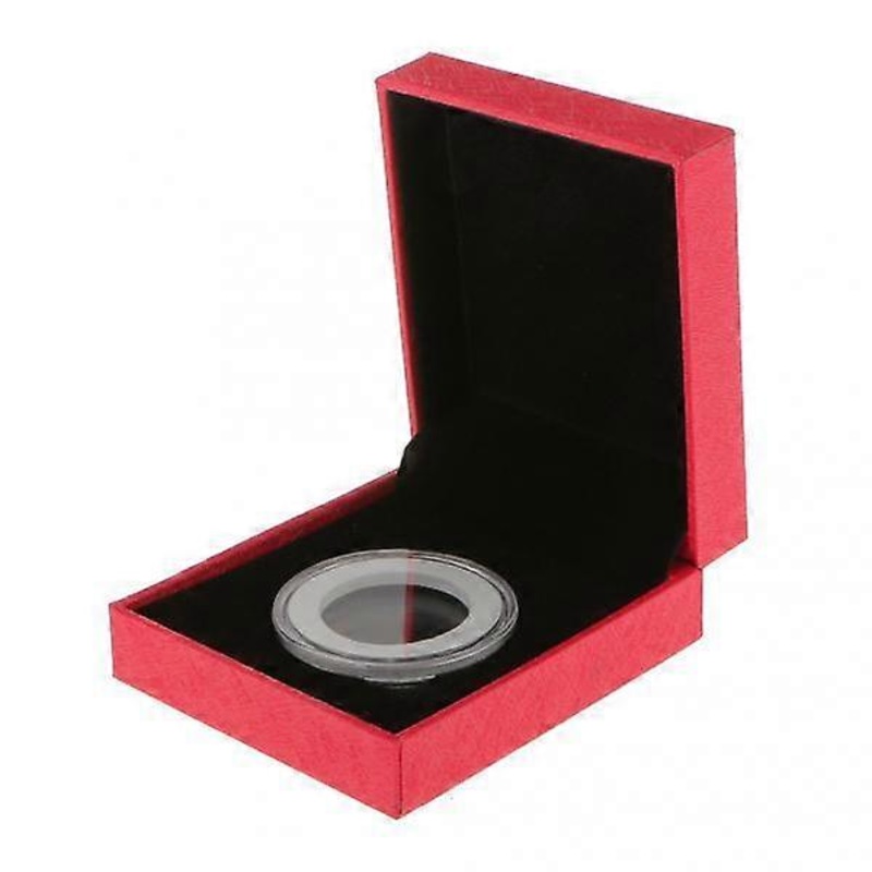 10pcs Fancy Single Coin Holder Display for 38MM Commemorative Coins Box Red
