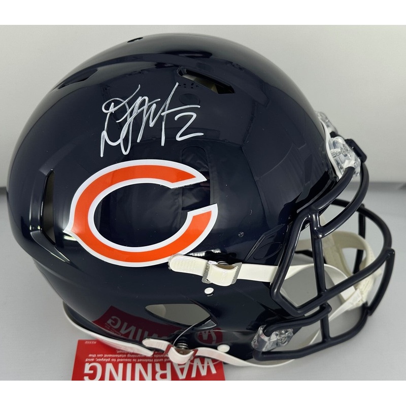 Bears Receiver DJ MOORE Signed Full Size Riddell Authentic Speed Helmet AUTO BAS