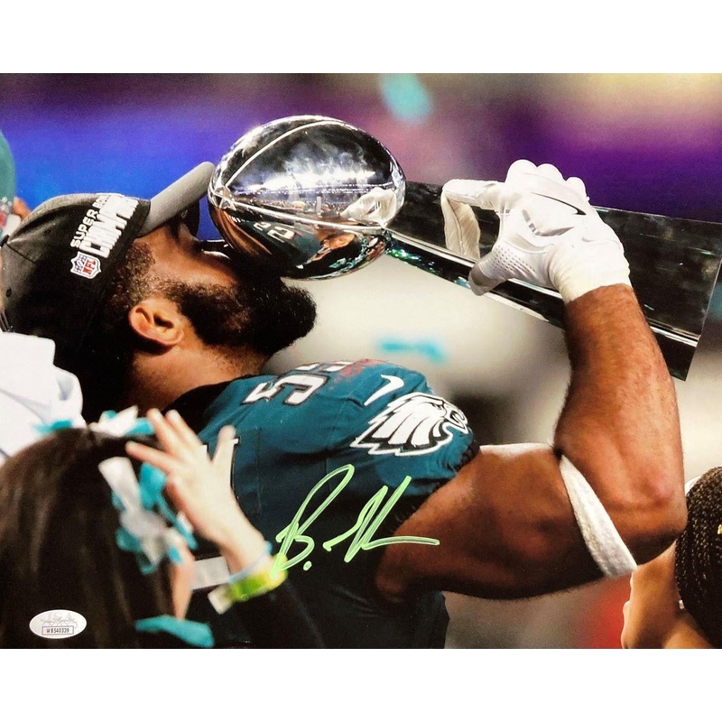 Brandon Graham Signed 11×14 Philadelphia Eagles SB52 Trophy Photo JSA