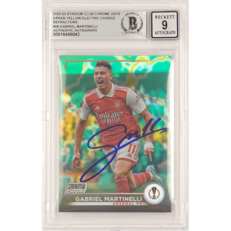 Gabriel Martinelli Signed 2022 Topps Stadium Club Chrome /125 – BGS 9 Autograph
