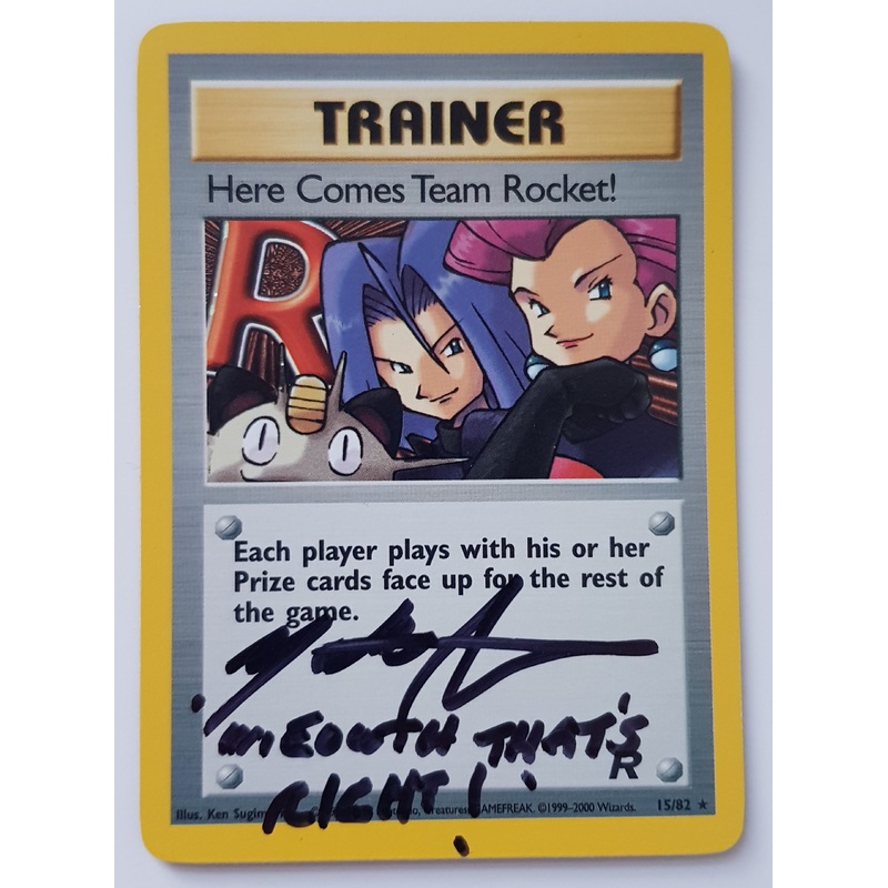 Pokemon Team Rocket Here Comes Team Rocket! #15/82 Holo Rare Trading Card (Signed by Matthew Sussman)