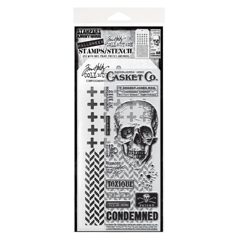 Stampers Anonymous Media #48 Tim Holtz Clear Stamp and Stencil