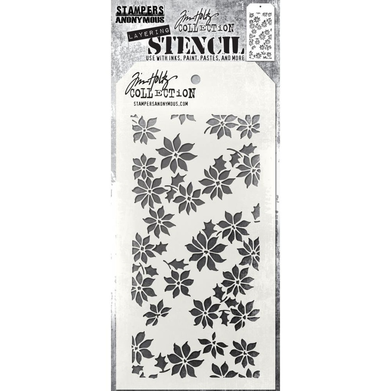 Tim Holtz Layered Stencil 4.125X8.5 Tiny Poinsettia
