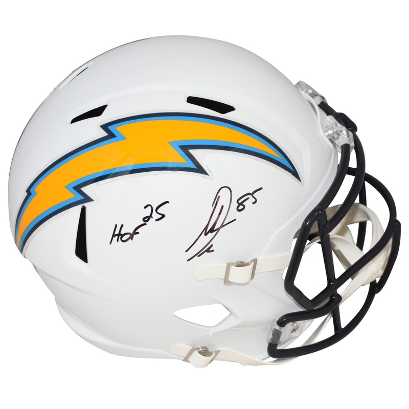 ANTONIO GATES SIGNED SAN DIEGO CHARGERS FULL SIZE SPEED HELMET W/ HOF 25