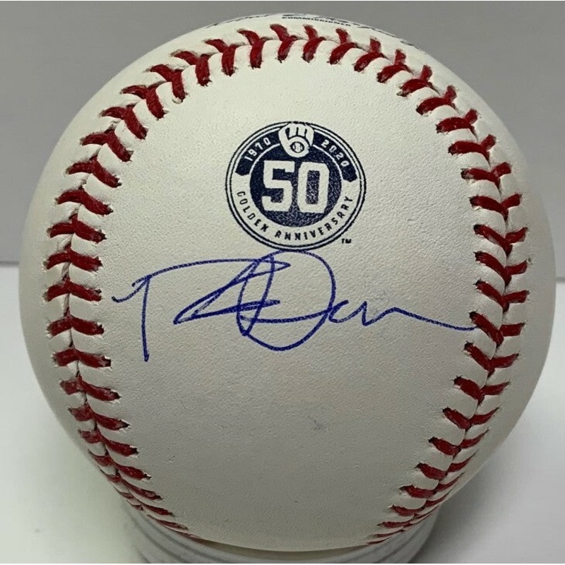 Brewers ROB DEER Signed Official MLB 50th Anniversary Logo Baseball AUTO – JSA