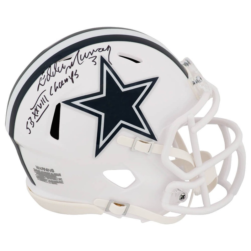 Eddie Murray Signed Cowboys 2022 ALT White Riddell Mini Helmet w/Champs (SS COA)