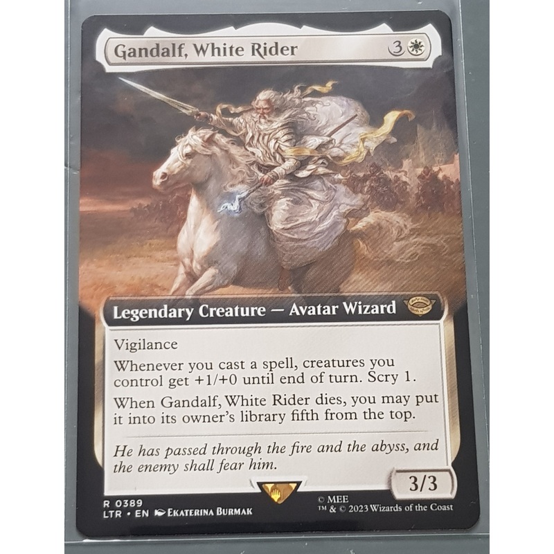 Magic the Gathering Lord of the Rings Gandalf, White Rider LTR #389 (Extended Art) Trading Card
