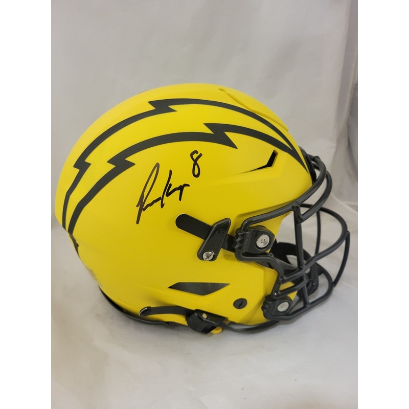 OMARION HAMPTON SIGNED LOS ANGELES CHARGERS RAVE SPEEDFLEX HELMET BECKETT QR