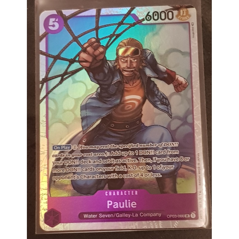 One Piece Card Game OP-03 Pillars of Strength Paulie #OP03-066 SR Foil Trading Card