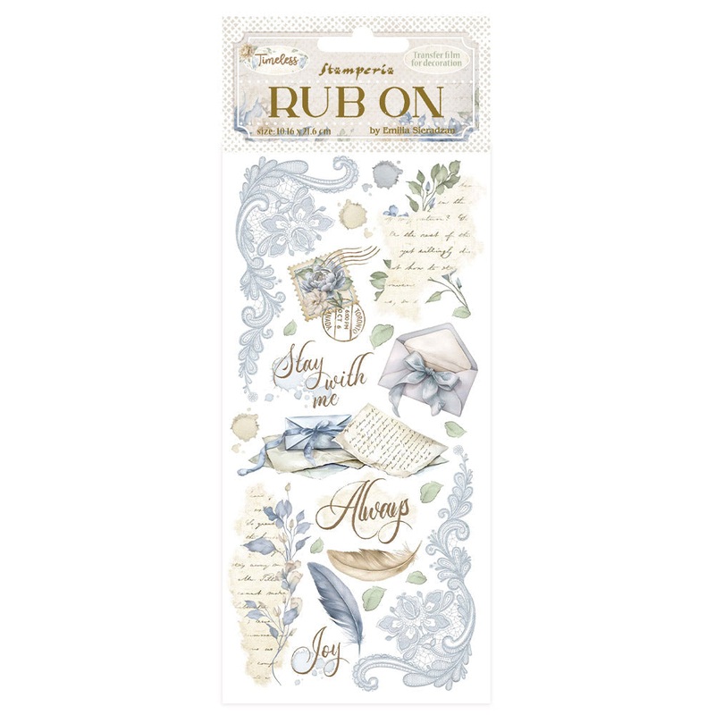 Stamperia Timeless Rub-On 4×8,5 Inch Letters