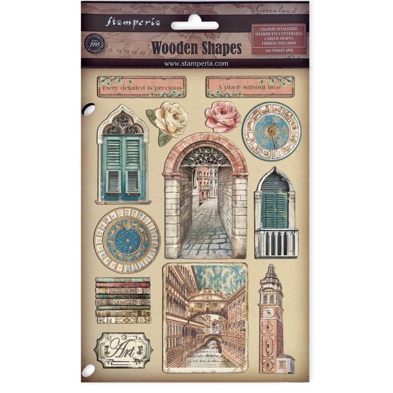Stamperia Venice City of Art A5 Colored Wooden Shape