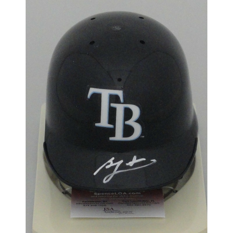 Tampa Bay Rays BEN ZOBRIST Signed Riddell Mini Helmet AUTO – JSA