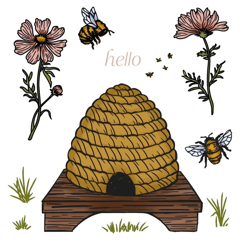 Vintage Hive – 4×6 Stamp Set