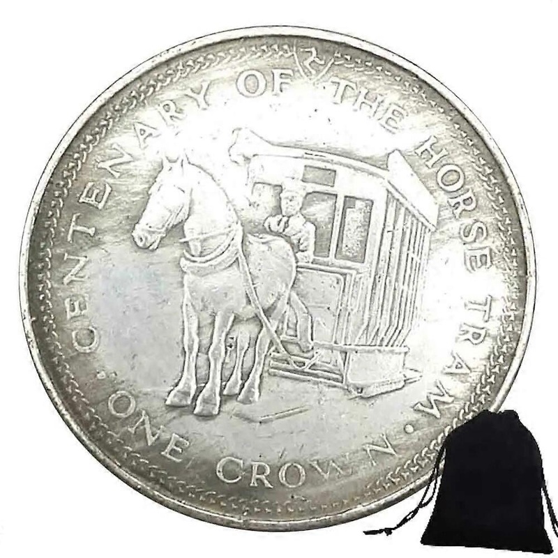 1976 Luxury UK British Elizabeth II Crown Art Coin/Europe Commemorative Coins/Carved Pocket Lucky Souvenir Memory Coin+Gift Bag
