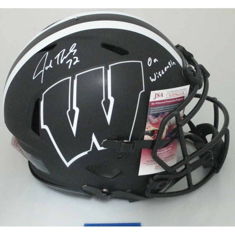 Badgers JOE THOMAS Signed Full Size Authentic ECLIPSE Helmet AUTO w/ ON WI JSA