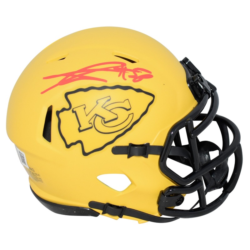 GEORGE KARLAFTIS SIGNED KANSAS CITY CHIEFS RAVE SPEED MINI HELMET BECKETT