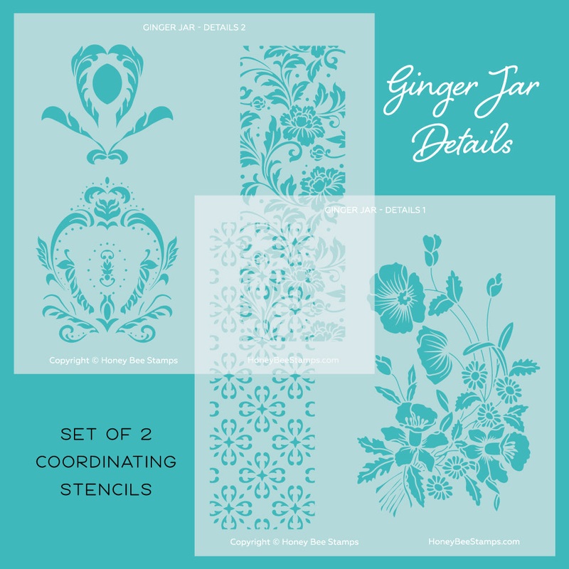 Ginger Jar Details – Set of 2 – 6×6 Coordinating Stencils