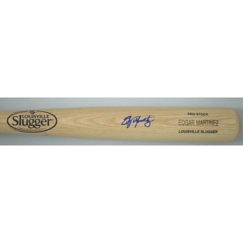 Mariners EDGAR MARTINEZ Signed Louisville Slugger Name Engraved Blonde Bat AUTO