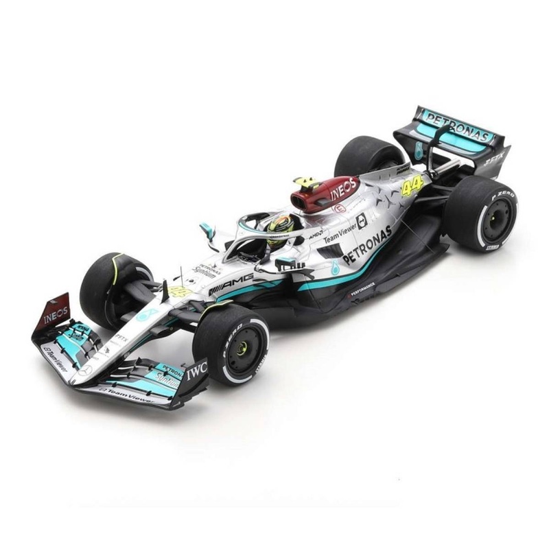Mercedes-AMG Petronas F1 W13 E Performance No.44 Mercedes-AMG Petronas F1 Team – 2nd French GP 2022 – Lewis Hamilton.  300th GP.  With Acrylic Cover – 1:18 Scale Resin Model Car