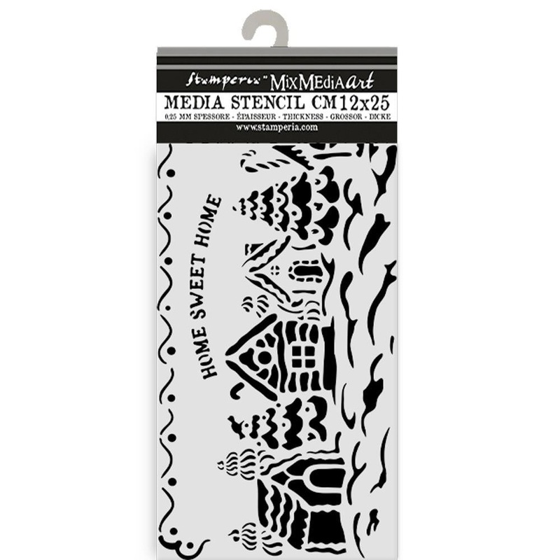 Stamperia Stencil 4.72X9.84 Candy Christmas Village