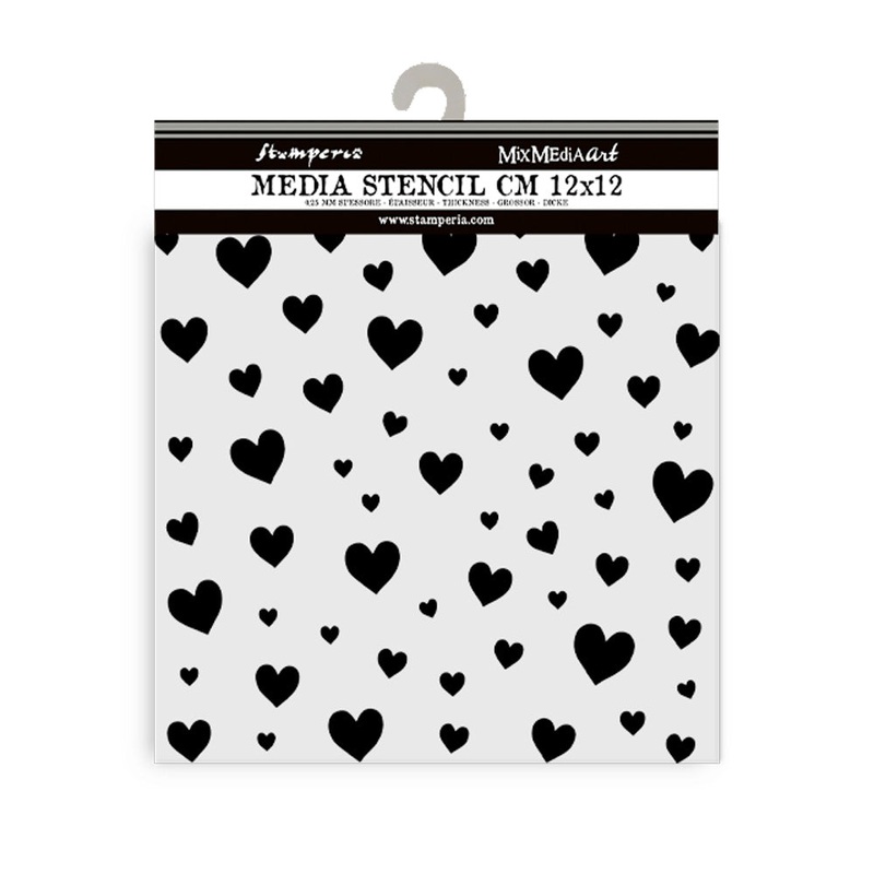 Stamperia Timeless Thick Stencil 12x12cm Hearts