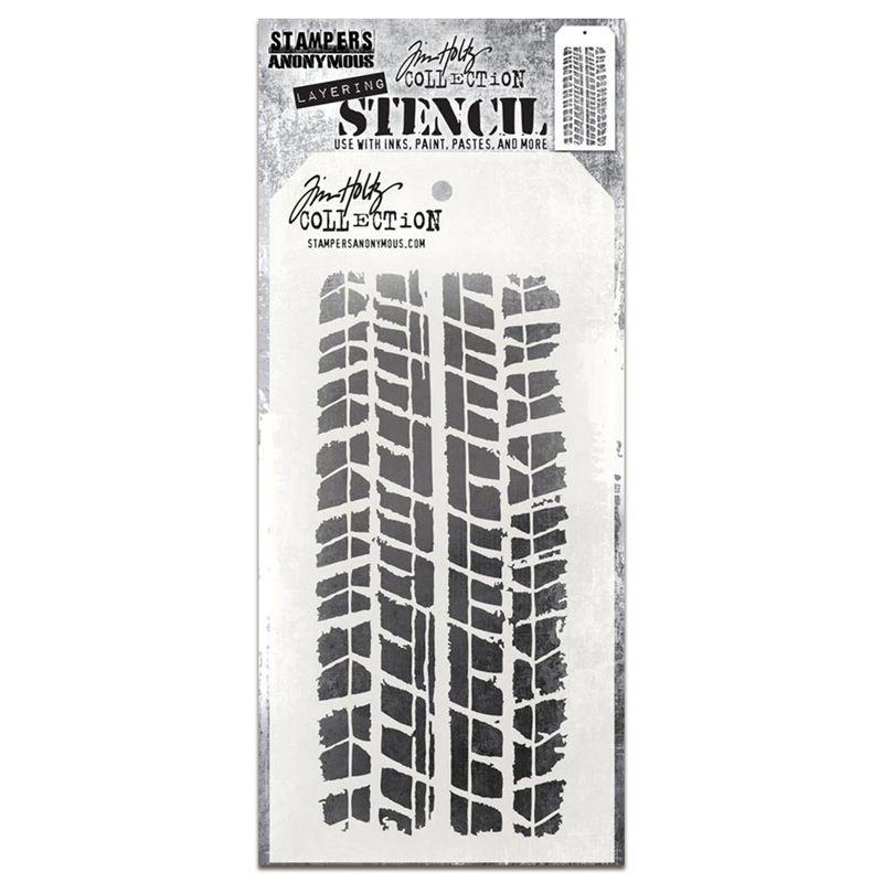 Stampers Anonymous Treads Tim Holtz Layering Stencil